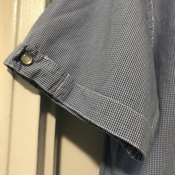 Paper Denim & Cloth 100% Cotton Checkered Collared Button Down Blue Men's Large - Picture 4 of 9
